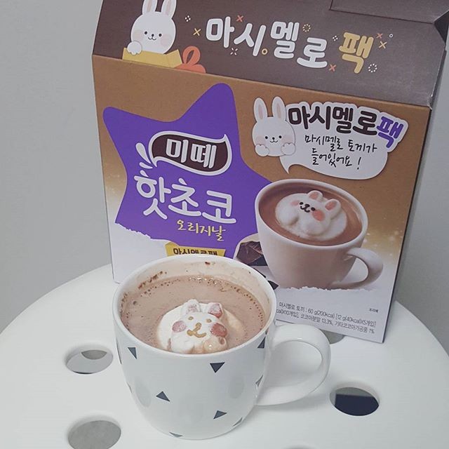 &lt; 預購 &gt; 韓國 미떼 Mite 兔兔造型 棉花糖 巧克力 沖泡飲