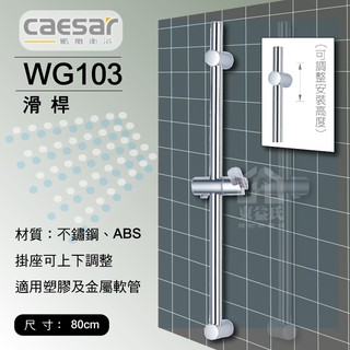 【東益氏】CAESAR凱撒衛浴 WG103 不鏽鋼滑桿 淋浴柱 附掛座 可搭配花灑 蓮蓬頭使用 可調高低