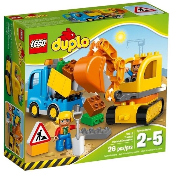 【積木樂園】樂高 LEGO 10812 Duplo 得寶系列Truck&amp;Tracked Excavator 挖土機
