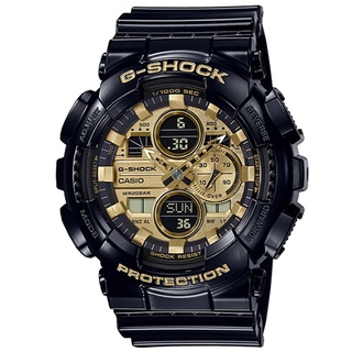 【CASIO】卡西歐G-SHOCK 雙顯運動錶-黑 X 金 GA-140GB-1A1 臺灣卡西歐保固一年