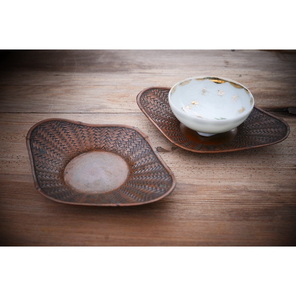 日本 昭和 茶道具 煎茶道具 銅茶托 茶托 杯托 銅器 菱隅形 古美術