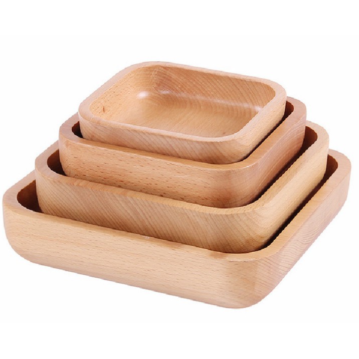 🔥木頭方盤🔥橡膠木原木盤 沙拉盤 木製餐盤 木頭盤子 露營餐具 露營碗 木質碗 木頭餐具 實木餐具 木盤
