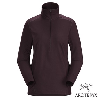 【ARCTERYX 始祖鳥】女款彈性透氣登山健行保暖排汗衣 Rho LT Zip Neck /幻象紫 27591
