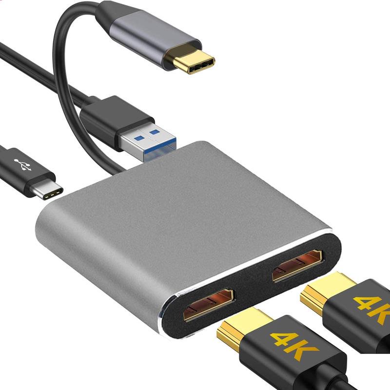 【熱銷爆款】type c轉 雙hdmi/usb3.0/pd轉換器 4k高清Macbook同顯雙屏us