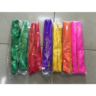 🌹手舞足蹈舞蹈用品🌹民俗舞金邊棍棒彩巾/12尺真絲彩帶(可摺成花朵)