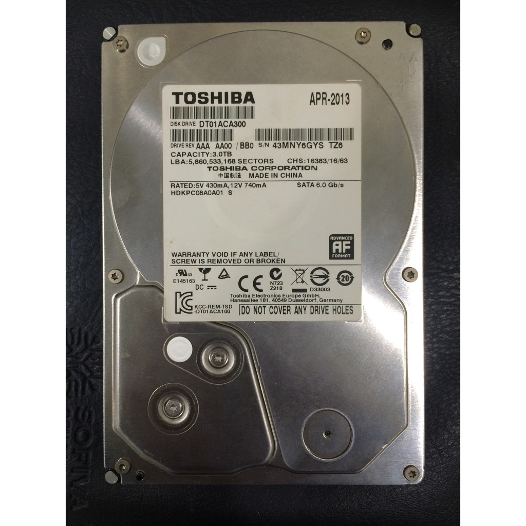 Toshiba【桌上型】3TB 3.5吋硬碟(DT01ACA300)