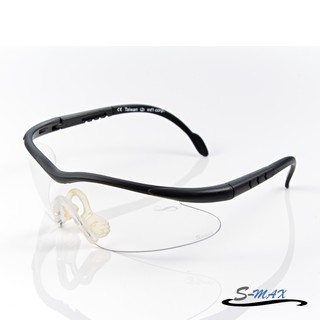 【S-MAX】帥氣有型質感透明防風抗紫外線UV400頂級一片式透明運動眼鏡(黑框)