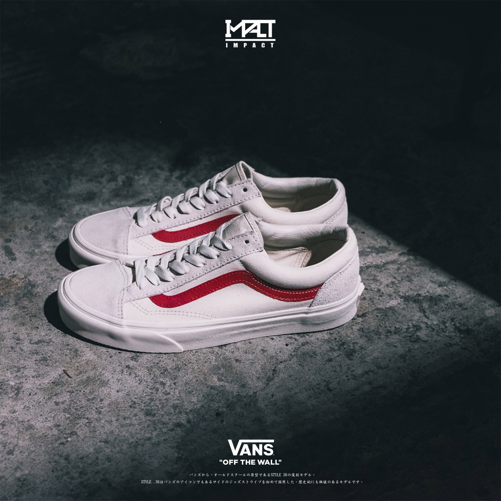 IMPACT Vans Style 36 Old Skool 白 紅 紅線 滑板鞋 GD著用款 VN0A3DZ3OXS