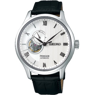 Seiko 精工錶 Presage 4R39-00W0P(SSA379J1) 簡約紳士開芯機械錶腕錶 /白麵41.8mm