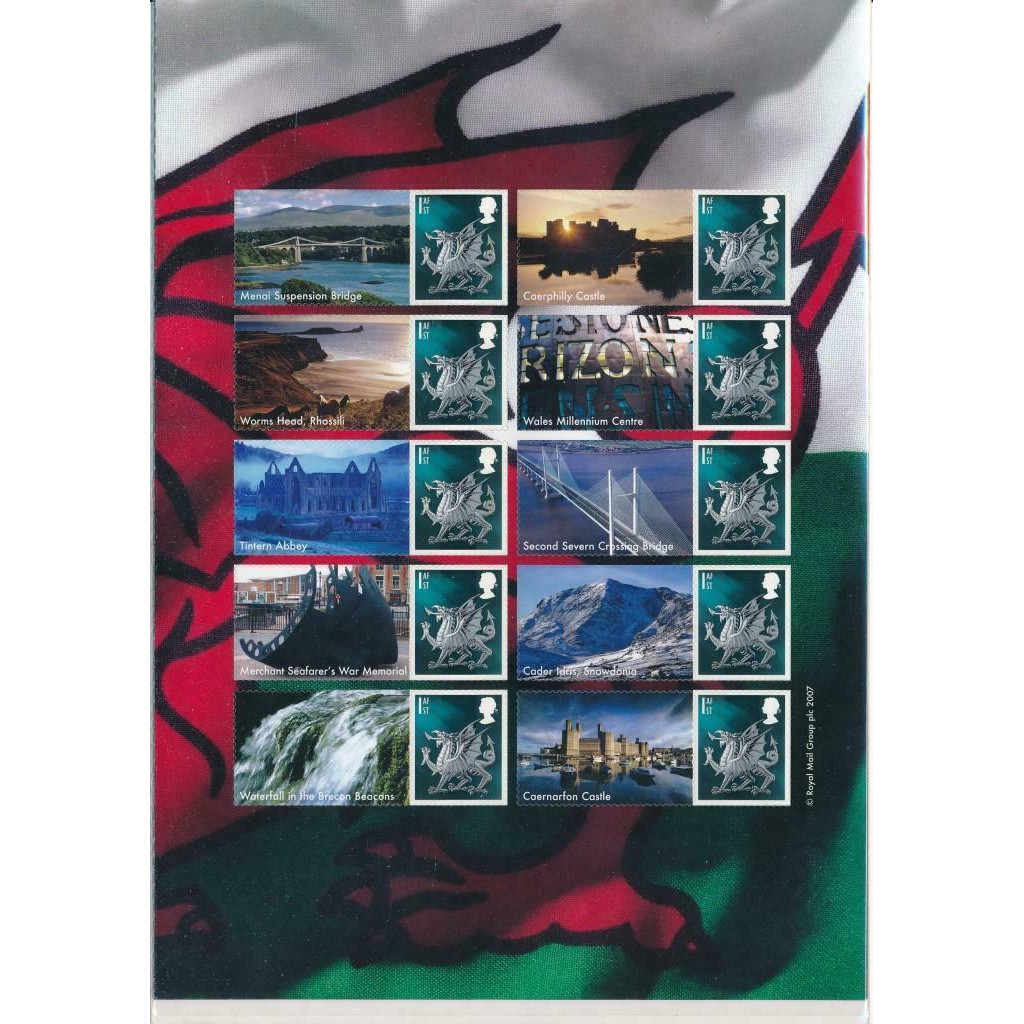 英國 威爾斯 旅遊景點永久郵票 1ST 歐洲