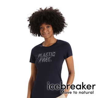 【icebreaker】Tech Lite II 女 羊毛圓領 印花短袖上衣 AD150『深藍』0A56KB