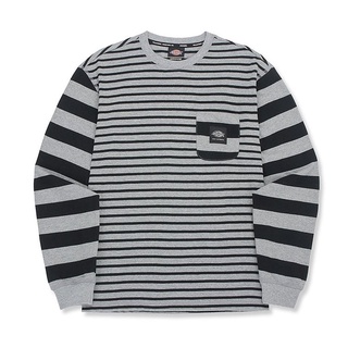 【DICKIES】韓國限定 DSR1UTLT488 MULTI STRIPE L/S TEE 橫條 長T (深灰)