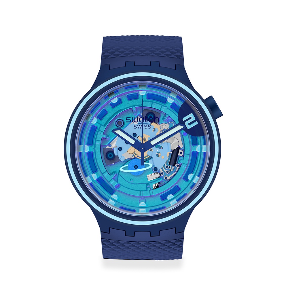 【SWATCH】BIG BOLD SECOND HOME 藍色行星-再送1組(47mm) 瑞士錶 手錶 SB01N101