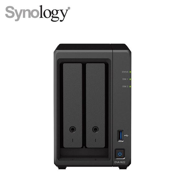 【含稅公司貨】Synology 群暉 DVA1622 2Bay深度智慧影像監控系統 AI深度學習 口罩偵測 人臉辨識