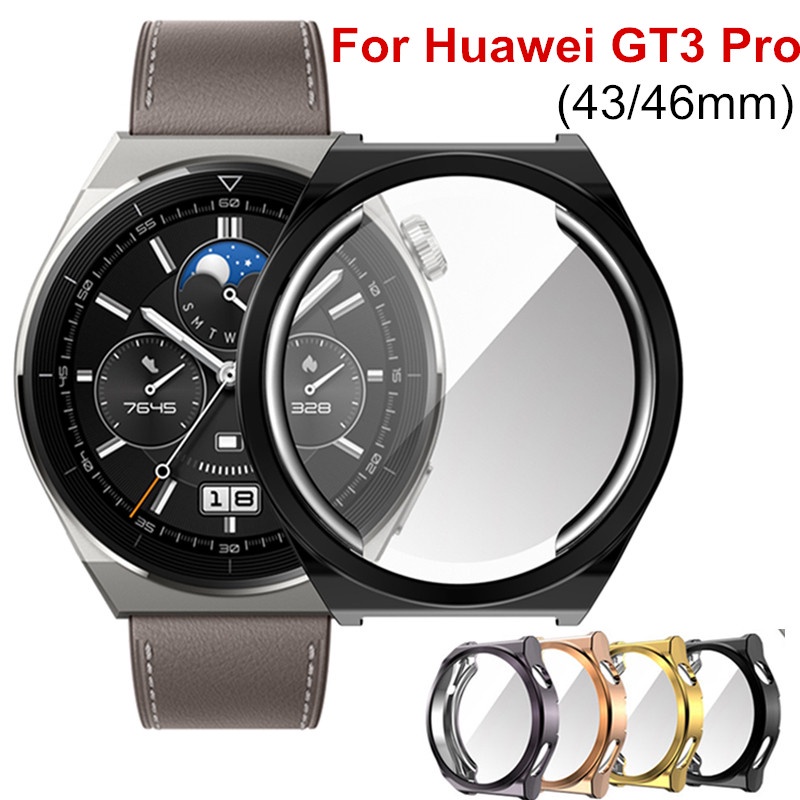 適用於華為Watch GT3 Pro 43mm 46mm電鍍全包TPU保護殼 華為GT3包屏幕軟殼防摔保護套