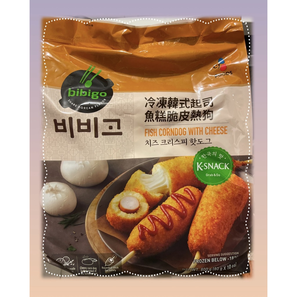 CJ 冷凍韓式起司魚糕脆皮熱狗 80公克分享包，韓國風行街頭小點，魚糕、摩佐拉起司與酥脆麵皮交融的異國美食，超好吃