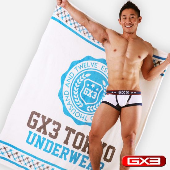 G3NTL3MAN 日本 GX3 男 內著品牌 大型浴巾毯 150cm x 120cm 官網已斷貨 毛毯 海灘 沙灘