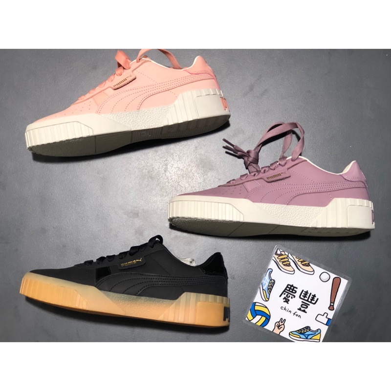 大罐體育👟 Puma Cali Nubuck 女鞋 席琳娜代言 運動 休閒鞋 餅乾鞋 麂皮 復古 厚底 黑 粉紫 粉紅