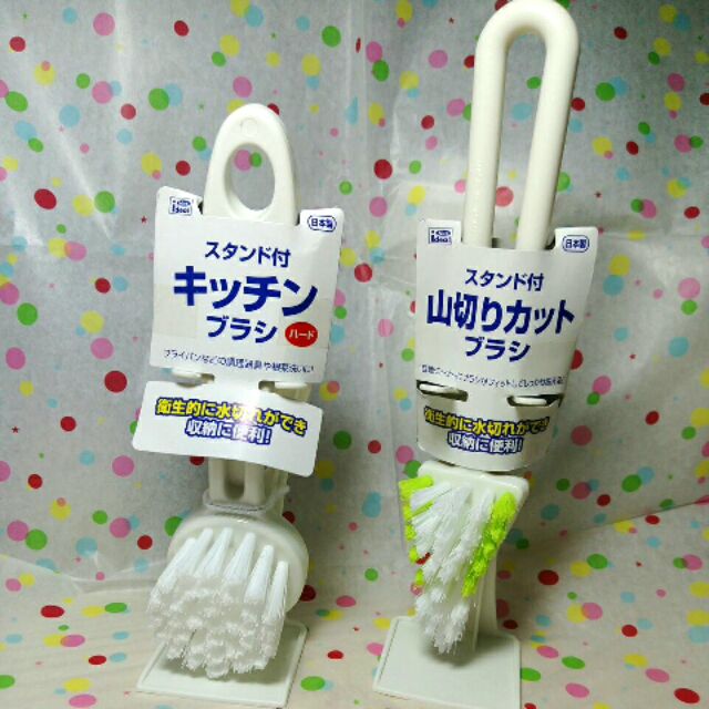 日本製 立架式 廚房清潔刷 2款，手把式海棉刷(不沾手)