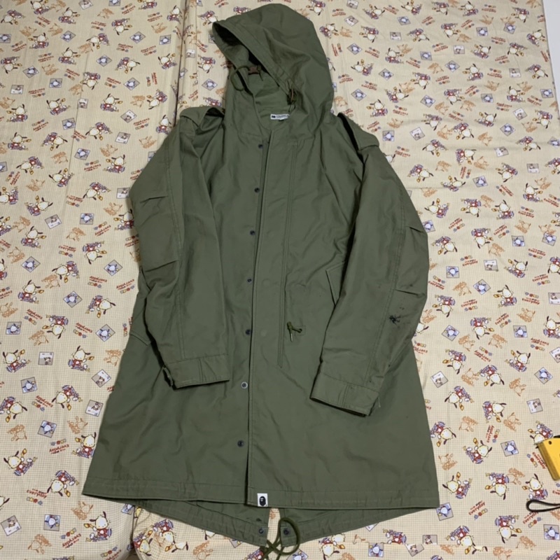 A BATHING APE×UNDEFEATED M51 長版風衣外套 飛行外套 軍綠工裝外套