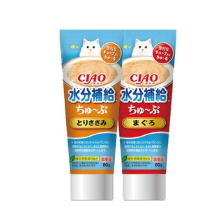CIAO 啾嚕肉泥膏-水份補給 80g(2款)日本國產 雞肉 鮪魚 貓零食 幼貓 老貓 超取限40條(D002B35)