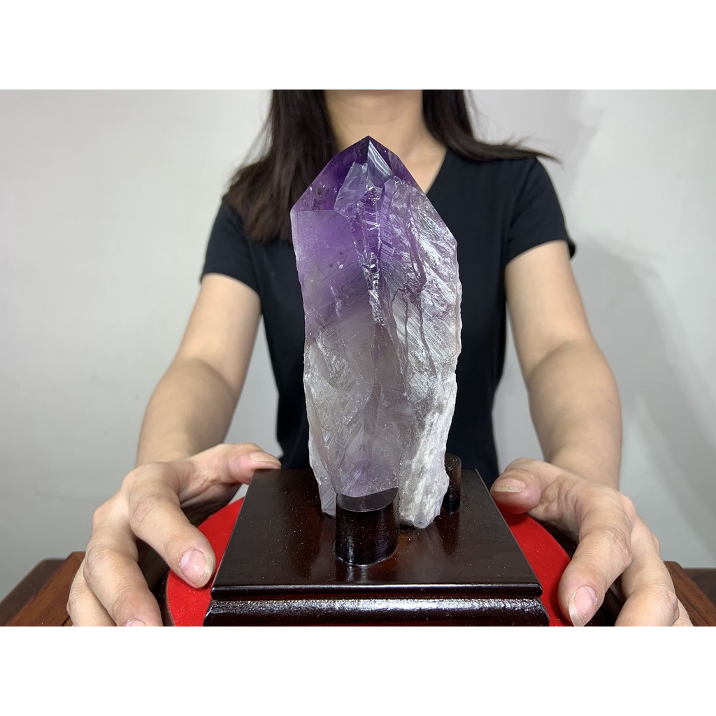 【66藝品】天然雅典娜【骨幹紫水晶】 J68 水晶 紫水晶 紫水晶權杖 紫晶簇骨幹 骨幹權杖水晶 磁場強大 風水擺飾