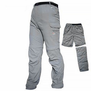 英國戶外品牌Lowe Alpine灰色透氣快乾登山運動長褲 可拆成短褲 M號
