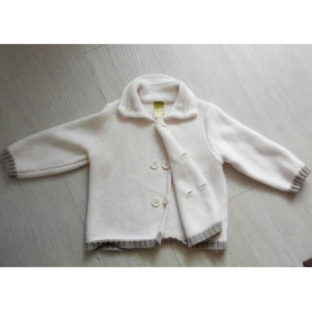 Hallmark二手寶寶針織白色雙排釦外套