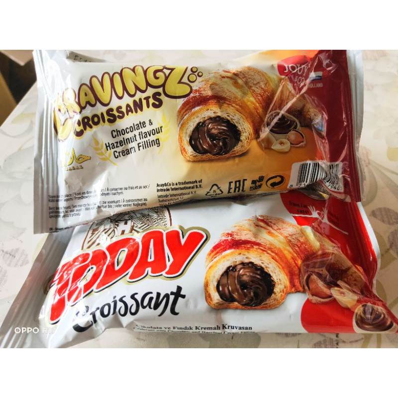 土耳其TODAY可頌麵包巧克力味/JOUY牛角麵包榛果巧克力味45g