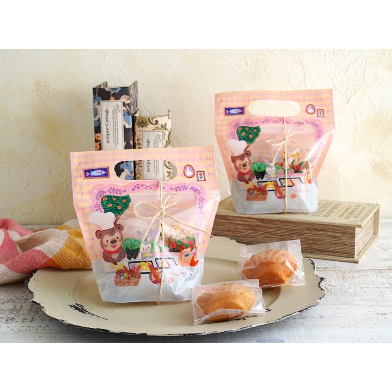 （預購）日本Cotta 小熊麵包屋 包裝夾鏈小提袋 包裝 提袋 烘焙 甜點 小點心 日本代購 手作 情人節