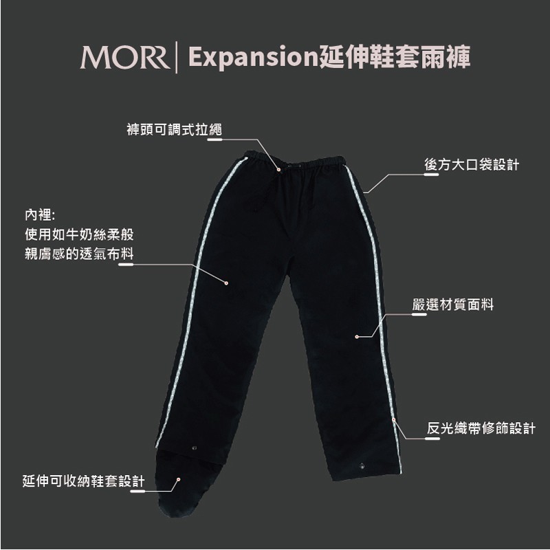 🔥NP 安全帽🔥 MORR  新版 Expansion 延伸鞋套雨褲 Metropolis機能防水外套4.0 個性黑