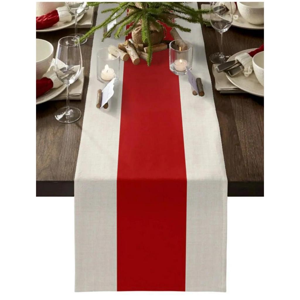 紅色定制桌旗婚禮餐桌裝飾聖誕餐桌桌布