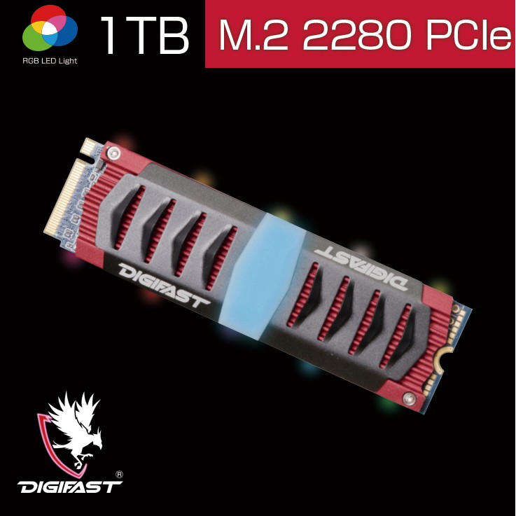 DIGIFAST 迅華 M.2 NVMe RGB SSD - Chevron 1TB高速固態硬碟