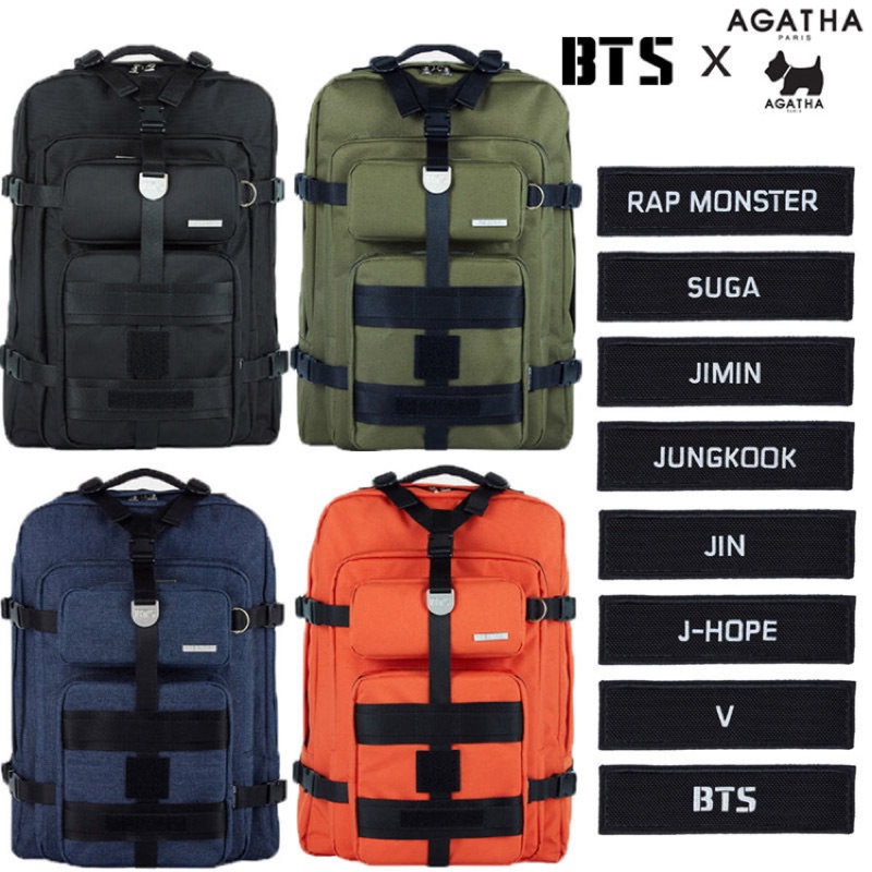 💣 BTS 防彈少年團 BTS x Agatha backpack 聯名款包包 防彈包 後背包 黑 小款 9成新