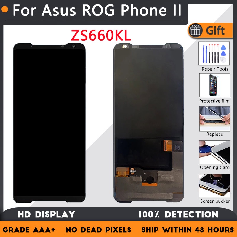 原廠屏幕更換 適用於 Asus ROG Phone II ZS660KL LCD 屏幕組件外殼觸摸玻璃 I001DL