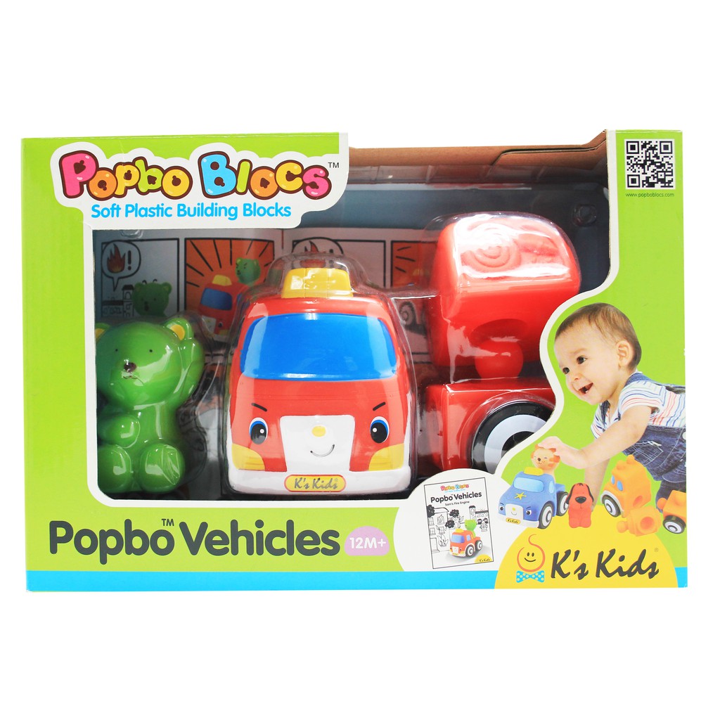 【Popbo Blocks】彩色安全積木：山姆熊消防車