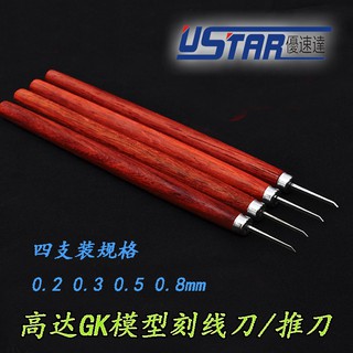 *米老鼠王國* 名創模型刻線刀 高達GK模型推刀 模型製作工具 模型雕刻刀 0.2-0.8mm
