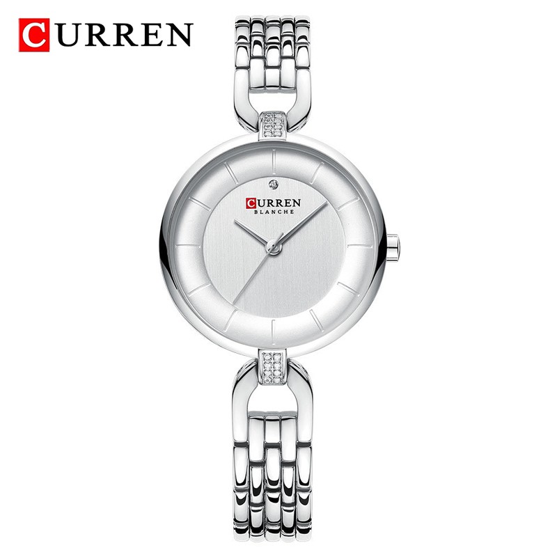 原裝 CURREN 9052 石英女士手錶豪華不銹鋼防水手錶