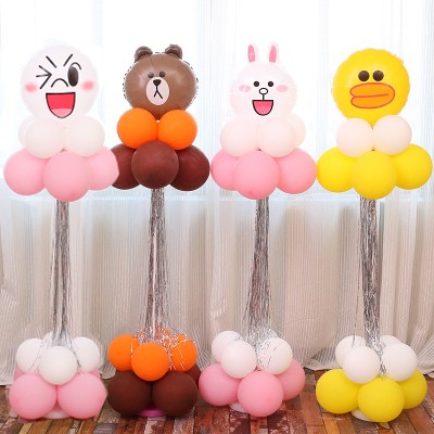 ☆[Hankaro]☆ 歐美兒童生日派對裝飾用品兔兔熊大造型鋁膜氣球柱系列