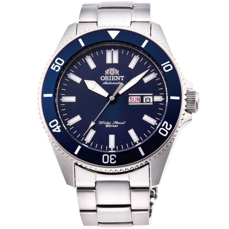 【柒號本舖】ORIENT東方錶潛水機械鋼帶錶-藍水鬼 / RA-AA0009L