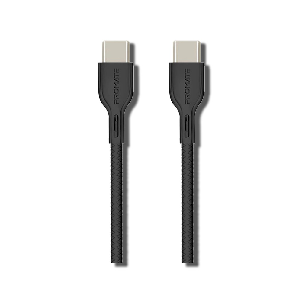 Promate USB Type C to Type C 快速充電傳輸線(2M/黑)(Powerbeam-CC2)