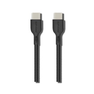 Promate USB Type C to Type C 快速充電傳輸線(2M/黑)(Powerbeam-CC2)
