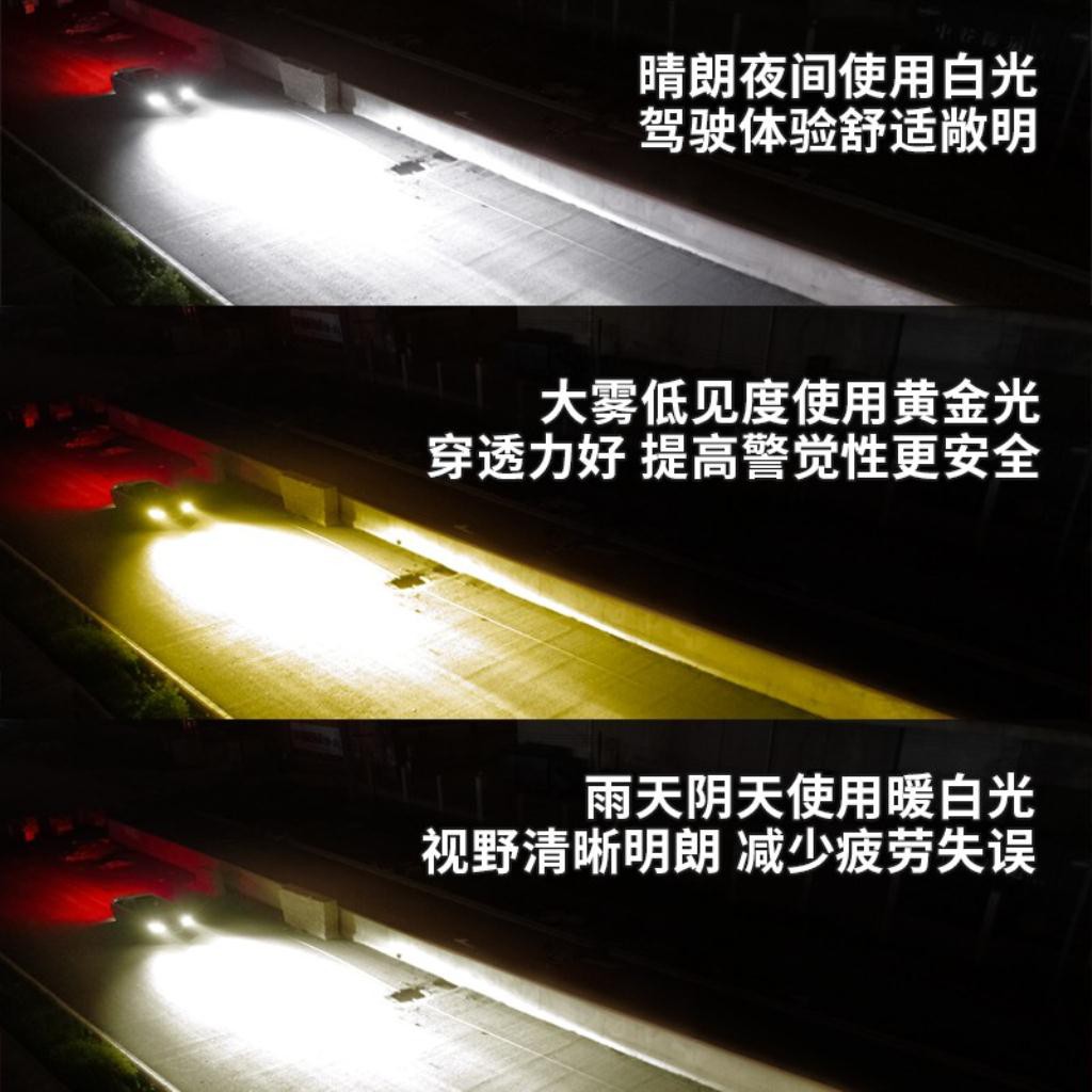 （現貨）三色溫汽車led大燈65W超亮遠近光燈泡H1H4H790059012強光改裝黃光