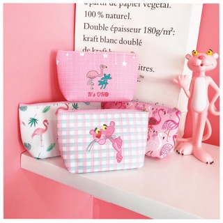 🍋Lemon Cat檸檬貓🐱現貨🎉韓版 粉色化妝包 可愛造型化妝包 收納包 頑皮豹 粉紅火烈鳥❤️