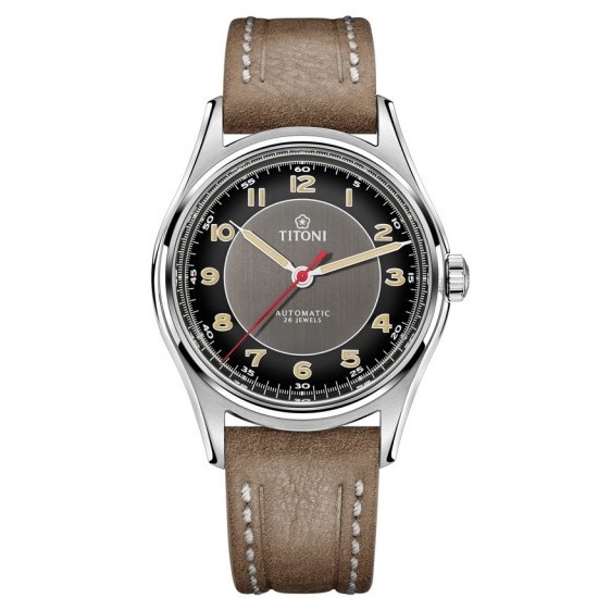 【TITONI 梅花錶】HERITAGE傳承系列 經典機械腕錶 黑面 83019 S-ST-638