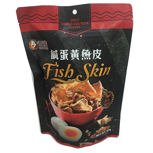 老楊鹹蛋黃魚皮香辣風味90G【愛買】