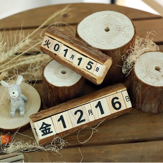 ☀孟玥購物☀zakka 復古木質小日曆擺件 拍照小物 拍攝道具