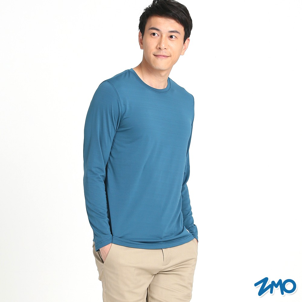 【ZMO】男輕暖舒適長袖上衣- 中藍