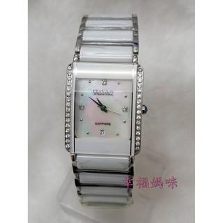【 幸福媽咪 】 網路購物、門市服務 OMAX 歐瑪士 藍寶石 晶鑽時刻 陶瓷女錶 24mm HF001K