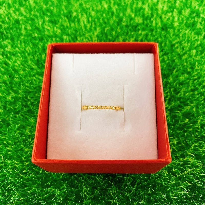 景福珠寶銀樓✨純金✨黃金戒指 線戒 鑲鑽 造型 固定圍 戒指 頻